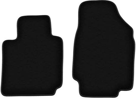 Wielganizator Velours Vorne Fußmatten passend für Nissan Micra K12 CC (2003-2010) | Qualität: Basic - Genaue Passform, rutschfeste Untregrund 2-teilig - Schwarz