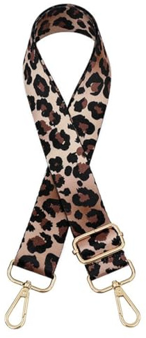 DIFLAX Schultergurt für Tasche Taschengurte zum Wechseln Verstellbar Taschengurt Breit 3.8cm mit Gold Karabiner Taschenband Leopard für Damen für Schultertasche Tragetaschen Handtaschen DIY Zubehör