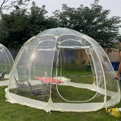 Pop up bubbeltält vattentätt, trädgård Igloo-kupol utomhus, 2026 nya uppgraderingar klar plast uppvärmt tält för vinter bakgård fest vandring, isolerade kylskydd camping tält (tio sidor)