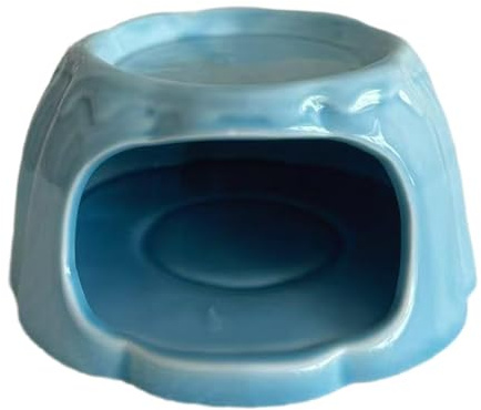 MagiDeal Casa de Cerámica para Hámster con Forma de Pudín, Creativa Cueva para Escondite de Animales Pequeños, Cuenco de Comida para Erizos, Chinchillas Y Jerb, Azul