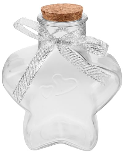 Sewroro Bocal Décoratif en Verre Transparent D’étoile, Bouteille à Souhaits avec Bouchon en Liège, Grand Format pour Loisirs Créatifs, Décoration Mariage, Rangement Souvenirs, Bouteilles