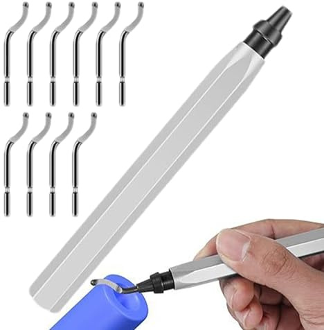 Herramienta de Desbarbado para Resina - Removedor Manual De Rebabas Con Mango Ergonómico,Kit De Desbarbado Con 10 Cortadoras De Alta Velocidad | para Hogar Resina PVC Cobre Aluminio