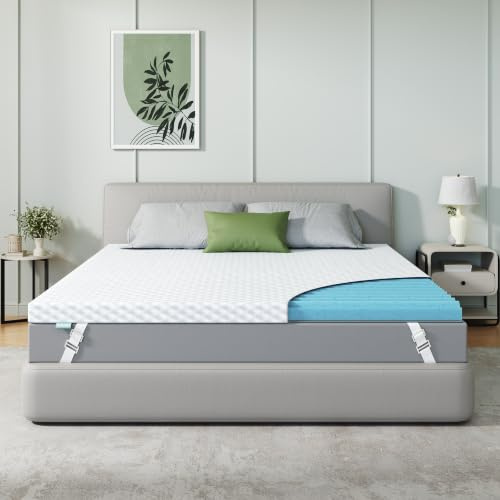 Releep Surmatelas 160x200x7,5cm Mémoire Forme Gel Réversible,Housse Lavable