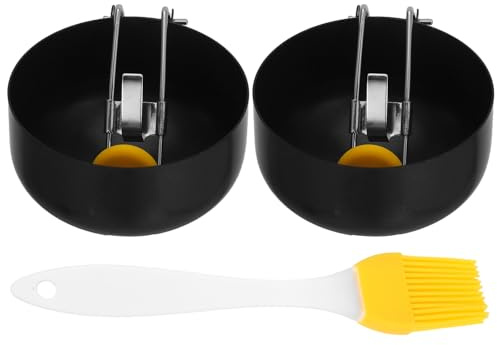WRITWAA Molde para Huevos Escalfados y Vapor de Acero Inoxidable, Plegable y Antiadherente, Resistente al Calor, Set de 2 Piezas para Preparar Desayunos en Cocina Casera