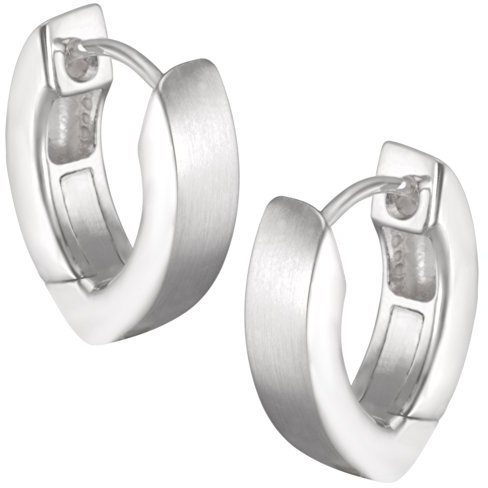 VINANI Damen Klapp-Creolen Modern Curve Silber 925 CMC
