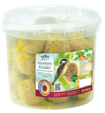 Dehner Natura Premium Meisenknödel mit Netz, Insektenknödel, ganzjähriges Wildvogelfutter proteinreich / energiereich, hochwertiges Vogelfutter für Wildvögel, 30 Stück je 100 g (3 kg)