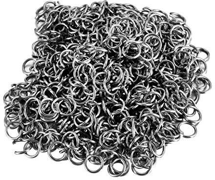 HOUSWEETY Edelstahl schmuckherstellung Bindering Biegering offen Ringe,500 STK,6mmx1.0mm