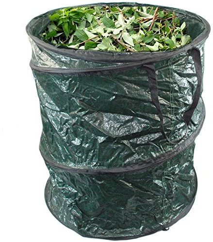 SIMPA® 170L Litre Extra Large Pop Up Garden Bag Tidy Waste Bin Refuse Sack Bag Leaves Grass Cutting Weeds Twigs Metal Wire Pop Up Garden Bag Size, 56CM x 69CM (Pack of 4)