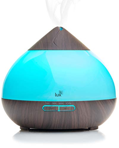 Aroma Diffuser 300ml Likemylux Ultraschall Duft ÖL Diffusor Holz Optik Maserung Raum - Luftbefeuchter Aromathearpie Duftlampe 7 Lichtfarben LED Stimmungslicht Nebelstufe wählbar Auto Abschaltfunktion