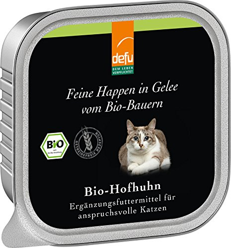 Defu Katze Bio-Hofhuhn in Gelee, Nassfutter, 16 x 100g