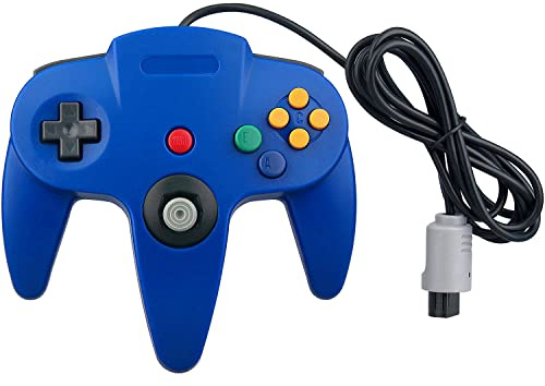 OSTENT Controller Wired Gamepad Joystick Joypad per Console Videogiochi Nintendo 64 N64 Colore blu