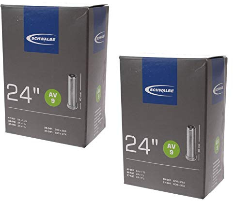 Schwalbe AV9 Fahrradschläuche / Rollstuhlschläuche, 24 Zoll, Schrader-Ventil, 2 Stück