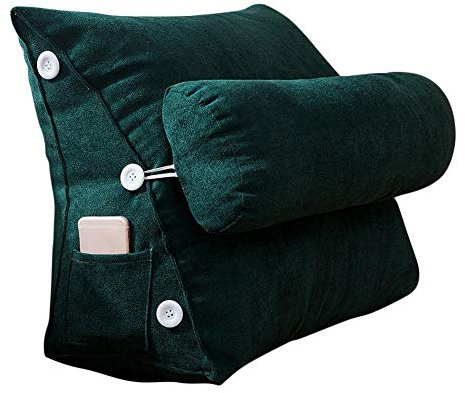 Seasaleshop Keilkissen, dreieckiges Kissen, Samt-Dreieckskissen, flexible Rückenstütze, verstellbare Rückenkeilkissen, Lesekissen, Sofa, Stuhl, Ruhekissen, Nackenstütze, 452550 cm