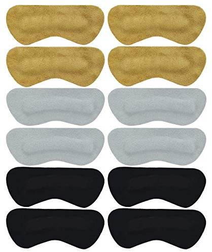 VIPbuy 6 paia di cuscinetti spessi per talloni, in pelle scamosciata, inserti antiscivolo, autoadesivi, per scarpe da uomo, donna, scarpe troppo grandi, prevenendo lo sfregamento del tallone