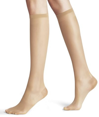FALKE Lufthansa Travel & Comfort Damen Vitalize 20 DEN Kniestrümpfe feines weiches Material transparent Kompression druckfreier Komfortbund für Reisen sowie langes Sitzen 1 Paar