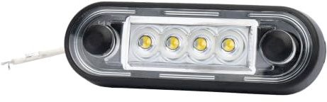FRISTOM LED Umrissleuchte FT-073B weiß 12-36 V Kabel 2X 0,15 m Maße 84,2 x 27,7 x 12,8 mm für Anhänger LKW Landmaschinen für Trailer und Transporter im Einsatz für Nutzfahrzeuge