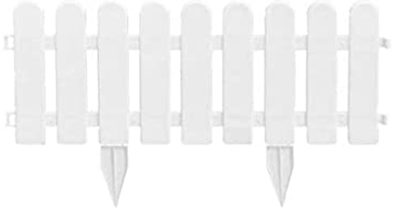 YOGANHJAT Gartenzaun Zierzaun Kunststoff Gartendeko, Corral Zaun Spielset niedrige Beeteinfassung Zierzaun, für Spielzeug Nutztiere Zaun Werkzeuge,Weiß,50×13cm