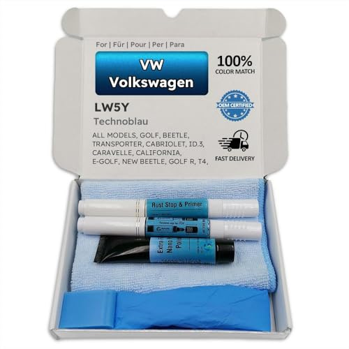 Genuine Colors Lackstift TECHNOBLAU LW5Y für VW Volkswagen Blau Golf Beetle Transporter CABRIOLET ID.3 CARAVELLE California E-Golf NEW R T4 Arosa Eurovan LT 2