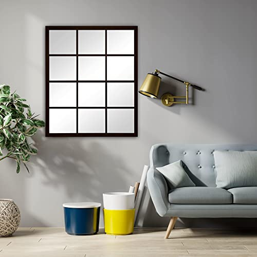 la fabrica del cuadro Espejo Ventana Industrial Siena Negro, 70x100 cm | Madera MDF de 16 mm, Espejo 4 mm, Fabricado en España