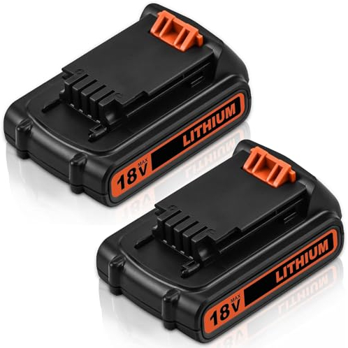 TOPBATT 2 pieces 3000mAh Replacement Battery for Black Decker 18V 3.0Ah Battery BL2018 BL1518 LBXR20 LBXR2020-OPE LB20 LBX20 BL2018-XJ 194205-3 194309-1 194204-5 196399-0 196673-6 LXT-400