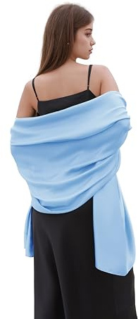 Stola Damen Festlich Schultertuch, dünner Schal für Abendkleid Sommer | Glänzend seidig weich, elegant, Vielseitig bindbar, ganzjährig geeignet,Kleider und Festlichkeiten,Farbvarianten.