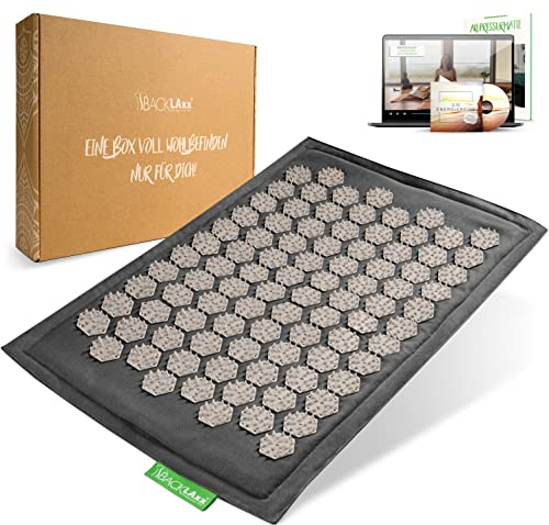 BACKLAXX ® Akupressurmatte für Füße – Nagelbrett Füße für Fussmassage, Rücken, Nacken und Schulter mit Befestigungsband – Fußreflexzonenmassage Matte – Massage Matte für Fußmassage