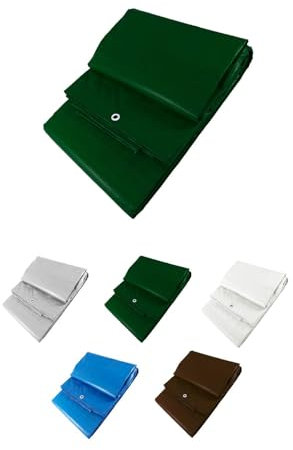 JARDIN202 - Toldo Reforzado Impermeable | Lona Multiusos | con Ojales | Seleccione Medida | 3X4M. (Verde Oscuro)