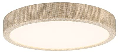 Paulmann 71052 LED Panel Cosara rund 15W IP44 1300lm 300mm Deckenleuchte in Beige Stoff/Kunststoff 3000K - Warmweiß Badleuchte