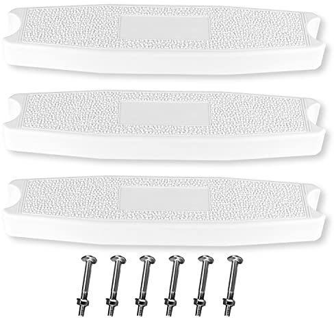 3pz Gradini per Scaletta per Piscina con 6pz Viti, Gradini Universali per Scaletta di Ricambio per Piscina in Plastica Pedale Piscina Componenti della Scaletta per Piscina (Bianco)