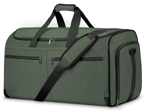 Bukere Garment Bags for Travel, Large Convertible Garment Duffel Bag for Men Women, Shoe Compartment, 2 in 1 Hanging Dress Suitcase Suit Travel Bags