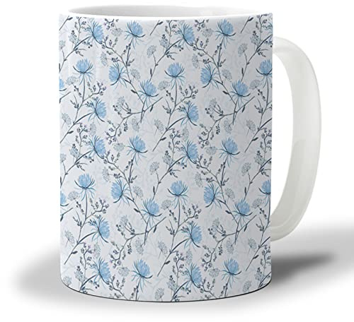 Tazza da caffè e tè con crisantemo da 12 once - Tazze da caffè in ceramica per casa e ufficio Tazze da caffè in ceramica per donne e uomini, lavabili in lavastoviglie nel microonde, fiori primaveril