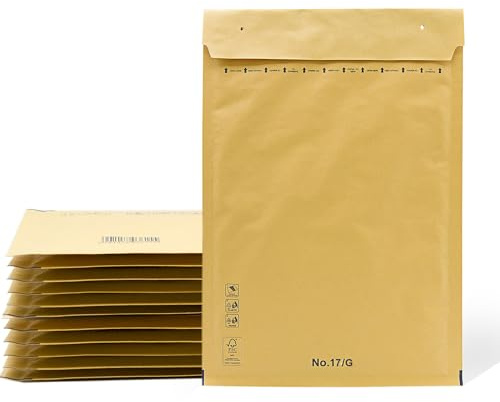 Gepolsterte Briefumschläge, Luftpolsterumschläge aus Kraftpapier mit selbstklebendem Verschluss, Versandtaschen für Kleidung, gepolsterte Umschläge aus Kraftpapier - SIDI (230 x 340 m, 5 Stück)