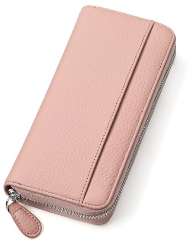 SENDEFN Damen Geldbörse, Portemonnaie Damen Groß im Langformat, Kartenetui RFID-Blockierung, Geldbeutel mit Reißverschluss und Vielen Fächern