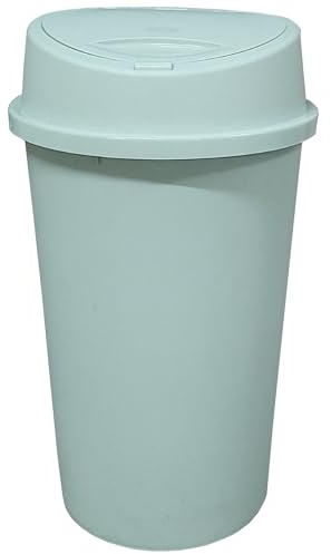 KetoPlastics KITCHEN BIN 45 Liter 45 Litre 45L TOUCH BIN Colour Bin for Home Garden Office School Kitchen Bathroom Touch Top Bin Portable Pedal Bin Removable Lid - SAGE GREEN