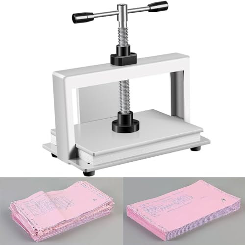LZDOYY Manuelle Papierpressmaschine, A3/A4, Buchstahl, Notizen, Rechnung, Buchbinderpresse, Buchbinderei, Notizen, Büro, Rechnung, Buchbinder, Glättungsmaschine, 3306 lbs (1500 kg) Druck,A4