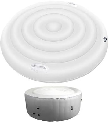 Cubierta inflable for bañera de hidromasaje, redonda, ahorradora de energía, for exteriores, resistente al viento, antidesbordamiento por lluvia, cubierta térmica, accesorios for bañera(Round 165cm)