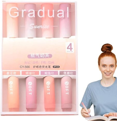 Kisstta Textmarker Pastell Stifte, Set mit 4 Mini-Textmarkern, Pastell Textmarker, Bibel Marker Stifte, No Bleed und Dry Fast Leuchtstifte Marker zum Hervorheben von Tagebuch oder Notizbuch in Schule