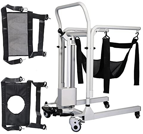 IUBGFTO Elektrischer Lift-Transportrollstuhl für Zuhause, Transferstuhl, Toilettensitz, Badezimmer, rollender Duschstuhl, Hebehilfe, EIN-Knopf-Heben für behinderte ältere Menschen