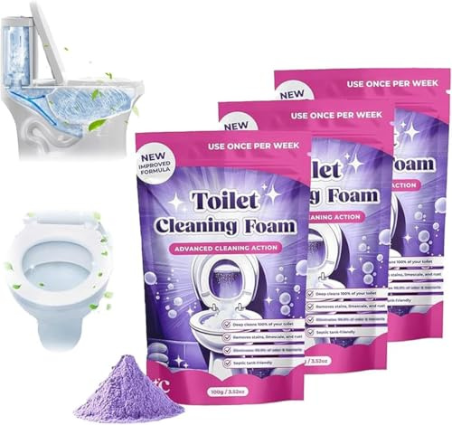 FizzClean Toilet Cleaner, Fizz Clean Toilet Cleaning Foam, Powerful Deep Cleaner, Insta-Action FizzClean Foam For Sparkling Clean Toilet With Zero Effort, Scrub-Free Cleaning (3)