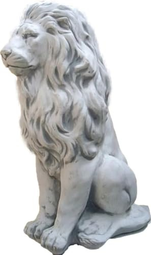 Generisch Wunderschöner Löwe aus Steinguss perfekt für den Garten die Terrasse oder den Vorgarten ist Frostfest Witterungsbeständig und Neu 53cm H, PO-P295