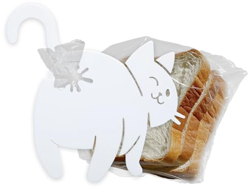 Yoljun Verschlussclips, Katzenförmiger Clips für Tüten, Lustiger Holz Tütenclips, Klammern für Tüten für Lebensmittelaufbewahrung, Katzenbrotbeutel-Krawatte, Küchenbedarf
