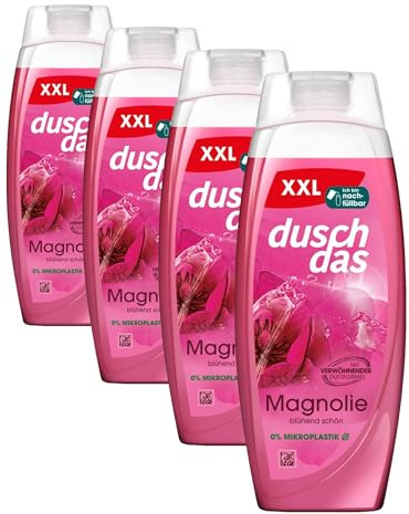 Duschdas Duschgel Magnolie XXL Duschbad mit verwöhnender Duftformel sorgt für einen erfrischenden Start in den Tag 450 ml (Packung mit 4)