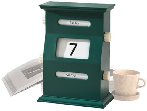 Bordskalender, evig bordskalender, retro bordskalender, skrivbordsdekorationer - skrivbordsdekorationer, datum för kollegor, vänner,