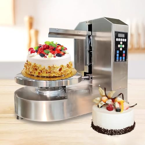 TT-YEC Macchina Professionale per Glassare Torte in Acciaio Inox Completamente Automatica, Motore da 300 W, Raschietto Regolabile, Attrezzatura per Spalmare Il Pane da 4 A 12 Pollici