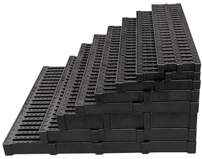 URUCHF Black Plastic Storm Drain Grate, Channel Grate Outdoor garden drainage grates for Sewer Systems, Rectangular Trench Cover for Houseside/Yard/Patio(400x133x20mm)