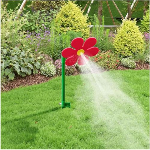 Crazy Daisy Sprinkler, 360 ° drehbar, tanzende Blume, Wassersprinkler für Rasen und Garten, lustiges Bewässerungswerkzeug für Gartenbewässerung, Kinder und Haustiere, langlebige Kunststoffbasis mit