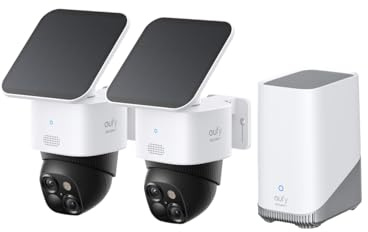 eufy SoloCam 2-Kamera-Set, Überwachungskamera Außen, ohne ABO, 4-GHz-WLAN | 360°-Überwachung, HomeBase 3 kompatibel, Keine Toten Winkel