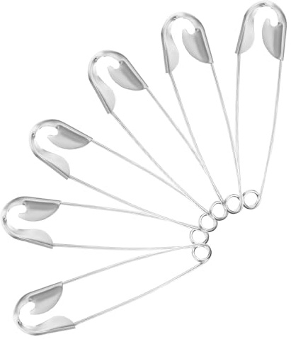 GALPADA 5pcs Large Metal Safety Pins Nickel Plated Laundry Pins for Clothes Fastening for Dry Cleaning and Garment Use