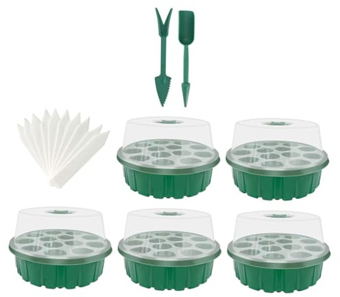 NOLITOY 17pezzi Cassetta per Piante da Giardinaggio Contenitore per Germogli Vaso da Vivaio Celle Coperchio Trasparente Materiale di Riutilizzabile e Riciclabile Adatto per Semina e Coltiv