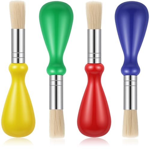 4 Pcs Toddler Paint Brushes, Paint Brushes for Toddlers 1-3, Washable Easy Grip Paintbrush, Preschool Paints Brush for Painting Drawing Writing Kids Art Projects